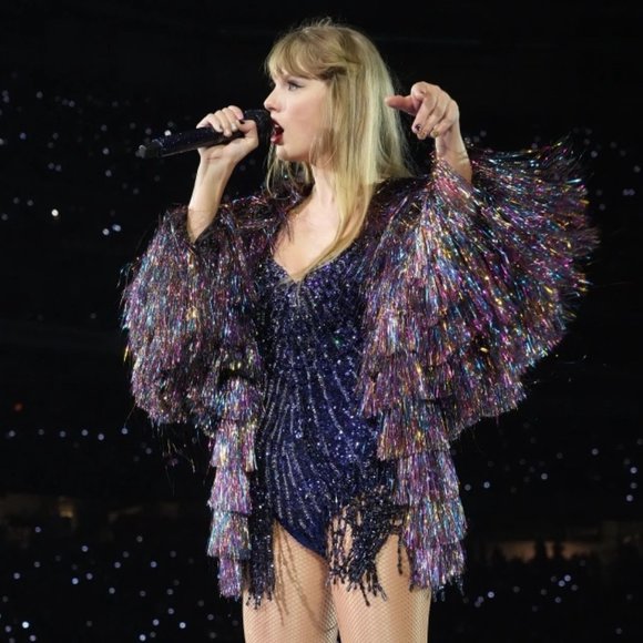 NWT Nasty Gal Metallic Tiered Tinsel Fringe Open Front Jacket - Picture 2 of 11